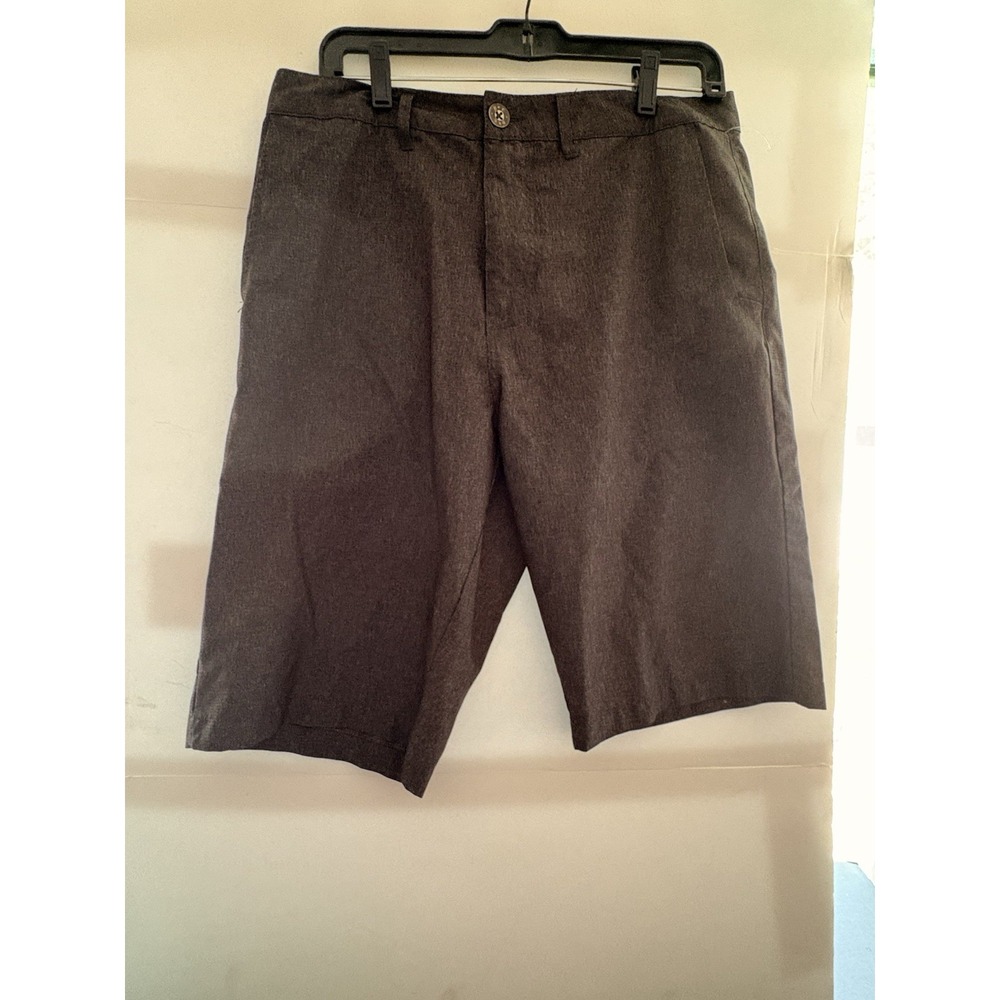 BKE Hybrid Standard Fit Shorts Mens 33W 23L Black Flat Front Casual‎ Bermuda